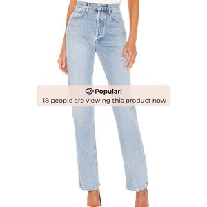 Agolde Light Blue High-Rise Button-Fly Jeans